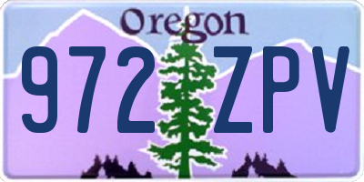 OR license plate 972ZPV