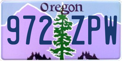 OR license plate 972ZPW
