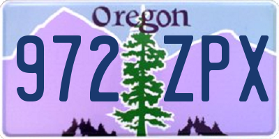 OR license plate 972ZPX