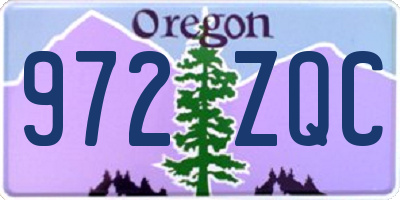 OR license plate 972ZQC