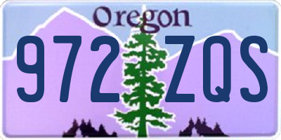 OR license plate 972ZQS