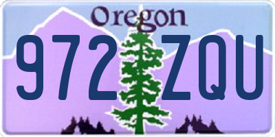 OR license plate 972ZQU