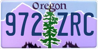 OR license plate 972ZRC