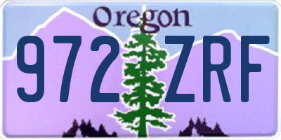 OR license plate 972ZRF