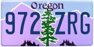 OR license plate 972ZRG