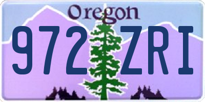 OR license plate 972ZRI