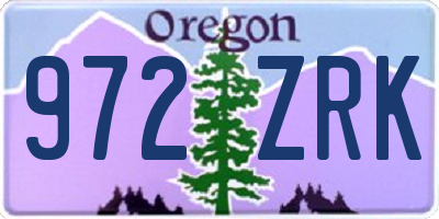 OR license plate 972ZRK