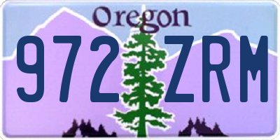 OR license plate 972ZRM