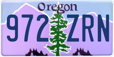 OR license plate 972ZRN
