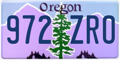 OR license plate 972ZRO
