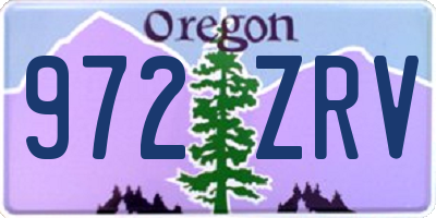 OR license plate 972ZRV