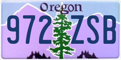 OR license plate 972ZSB