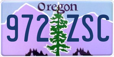 OR license plate 972ZSC