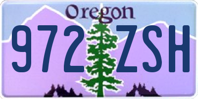 OR license plate 972ZSH