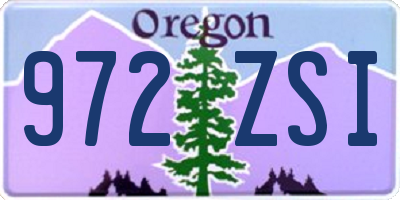 OR license plate 972ZSI