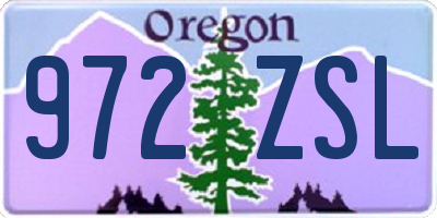 OR license plate 972ZSL
