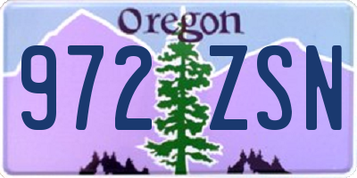 OR license plate 972ZSN