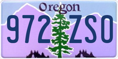 OR license plate 972ZSO