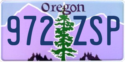 OR license plate 972ZSP