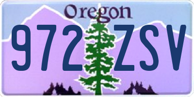 OR license plate 972ZSV