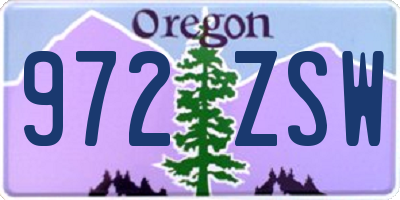 OR license plate 972ZSW