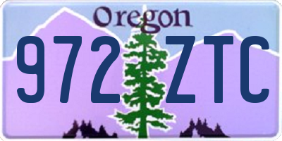 OR license plate 972ZTC