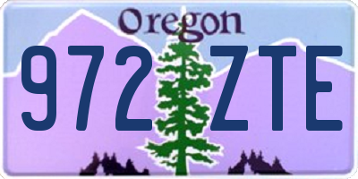 OR license plate 972ZTE