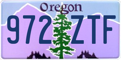 OR license plate 972ZTF