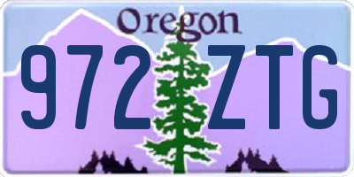OR license plate 972ZTG