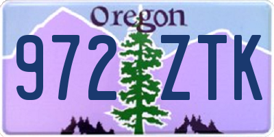 OR license plate 972ZTK