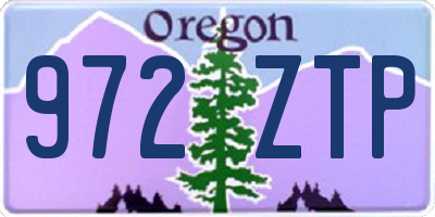 OR license plate 972ZTP