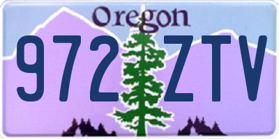 OR license plate 972ZTV