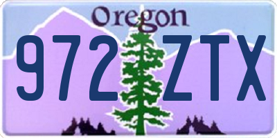 OR license plate 972ZTX