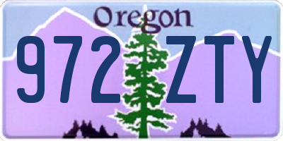 OR license plate 972ZTY