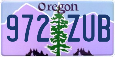 OR license plate 972ZUB