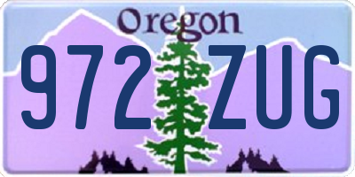 OR license plate 972ZUG