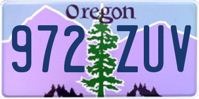 OR license plate 972ZUV