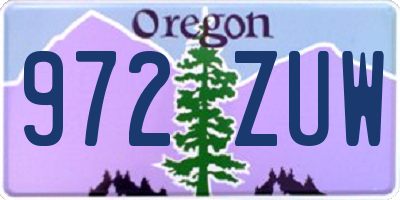 OR license plate 972ZUW