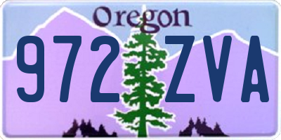 OR license plate 972ZVA