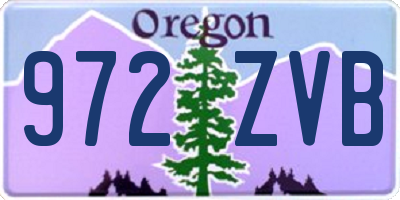 OR license plate 972ZVB