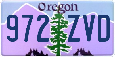 OR license plate 972ZVD