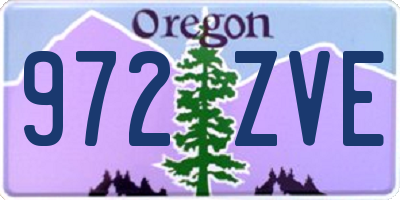 OR license plate 972ZVE