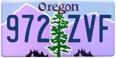 OR license plate 972ZVF