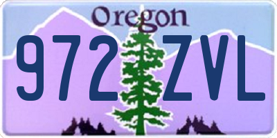 OR license plate 972ZVL