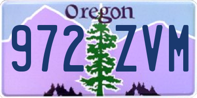 OR license plate 972ZVM