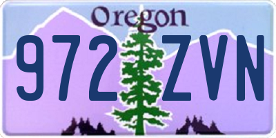 OR license plate 972ZVN