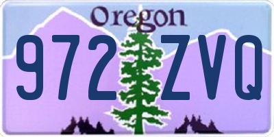 OR license plate 972ZVQ
