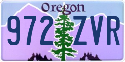 OR license plate 972ZVR