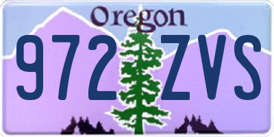 OR license plate 972ZVS