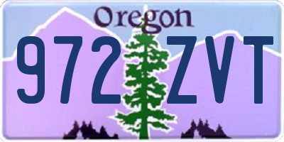 OR license plate 972ZVT